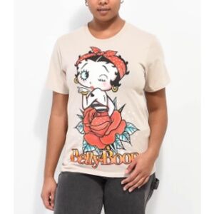 Betty Boop Americana Pin Up Girl Boyfriend T-shirt Cotton Graphic Tee large